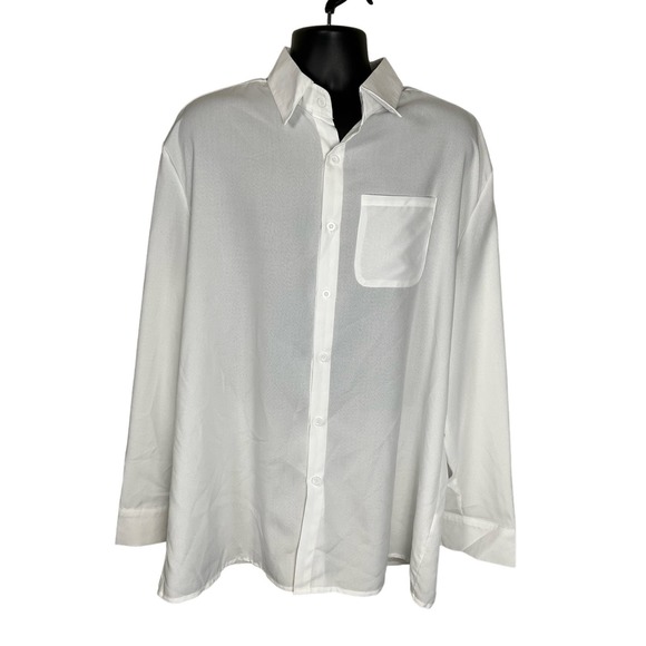 UNBRANDED Other - MEN'S BUTTON UP DRESS SHIRT WHITE LONG SLEEVED SIZE 2XL NWOT